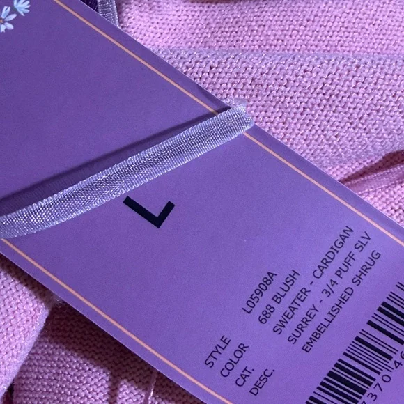 Elegant Pink Cardigan with Sequin Detail - Picture 6 of 7